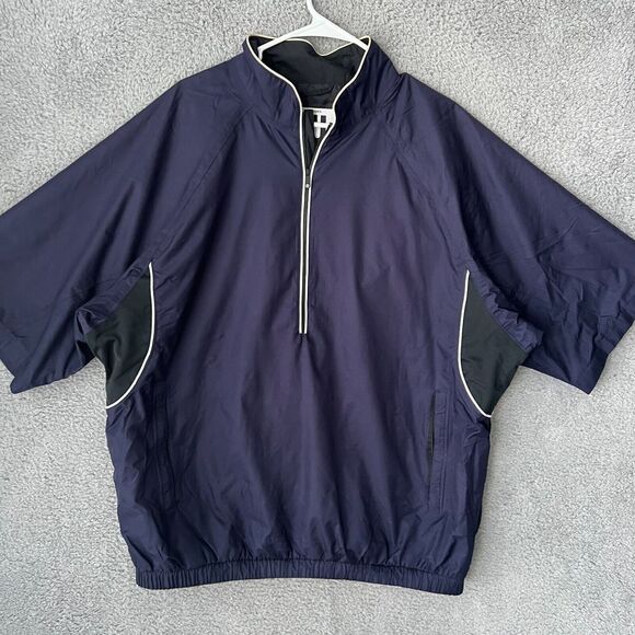 FootJoy Jacket Mens XL Blue DryJoys Tour Collection Short Sleeve Half Zip Golf - Picture 1 of 10